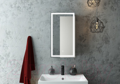 Шкаф с зеркалом для ванной Континент Mirror Box Black Led 35х65 - фото 7 - id-p225546907