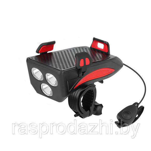 Фонарь велосипедный с держателем телефона и power bank Bicycle Horn Lamp 2400mA