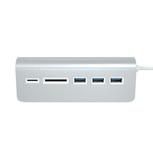 Док-станция Satechi Aluminum USB 3.0 Hub and Card Reader ST-3HCRS (3xUSB 3.0, SD, micro-SD) Серебристый - фото 1 - id-p227196094