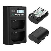 2 аккумулятора LP-E6 + зарядное устройство Powerextra CO-7132