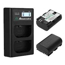 2 аккумулятора LP-E6 + зарядное устройство Powerextra CO-7132