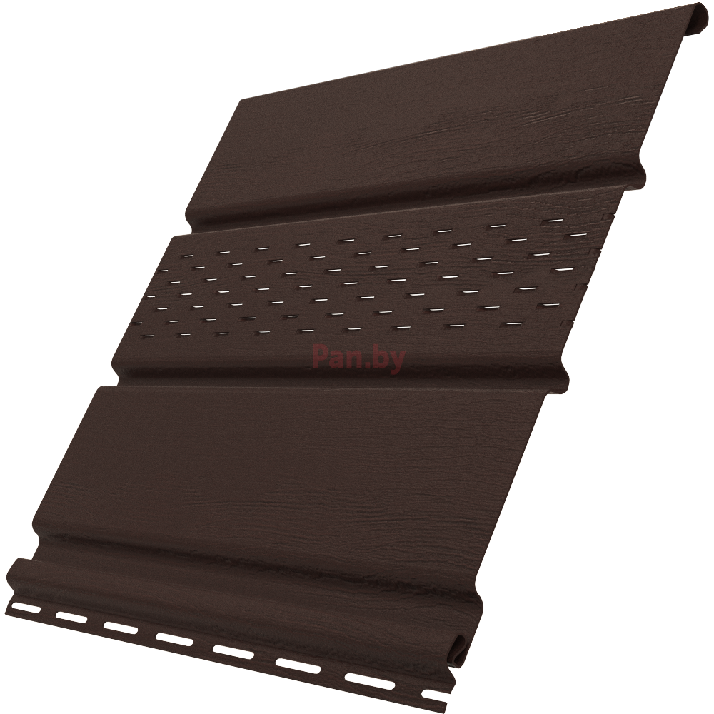Софит виниловый Ю-пласт коричневый с частичной перфорацией - фото 1 - id-p44432180
