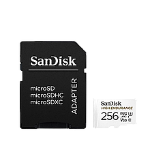 Карта памяти SanDisk High Endurance 256Gb microSDXC UHS-I V30 (U3) + SD adapter
