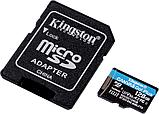 Карта памяти Kingston microSDXC 128Gb V30 UHS-I U3 + SD адаптер, фото 5