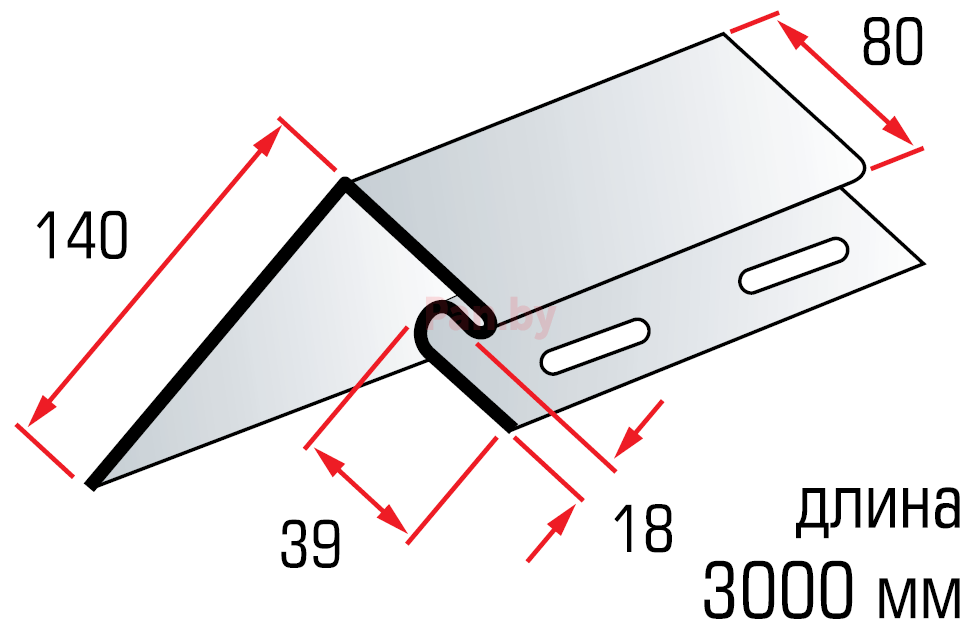 Околооконная планка для сайдинга Альта-Профиль Дуб светлый, 3м - фото 2 - id-p125534702