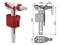 Впускной механизм с боковой подводкой (для керамических бачков) 3/8, Alcaplast