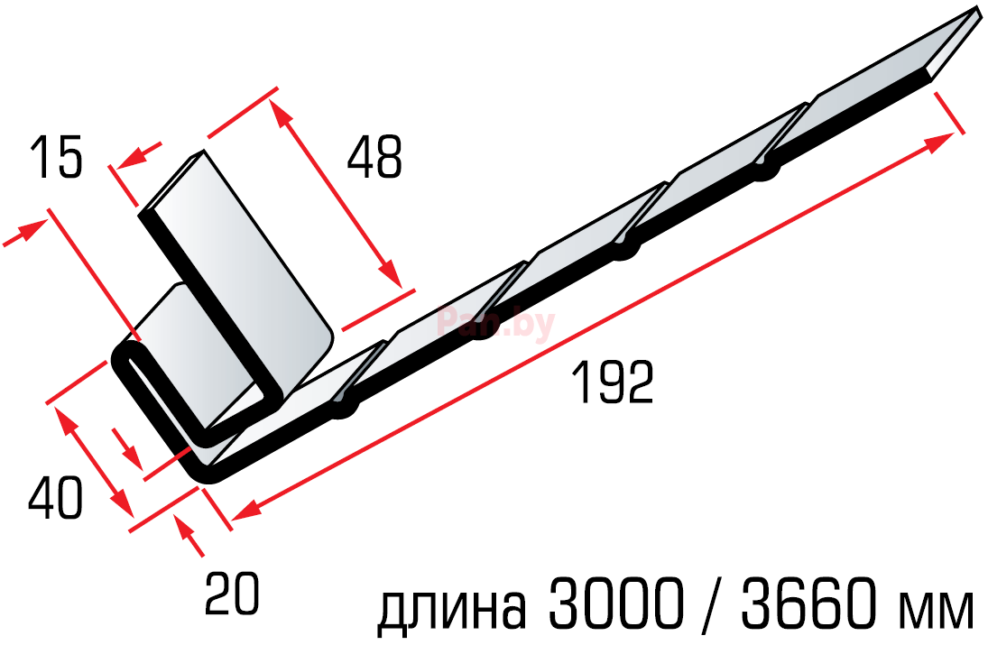 J-профиль с фаской для сайдинга Альта-Профиль Коричневый 3м - фото 2 - id-p61009424