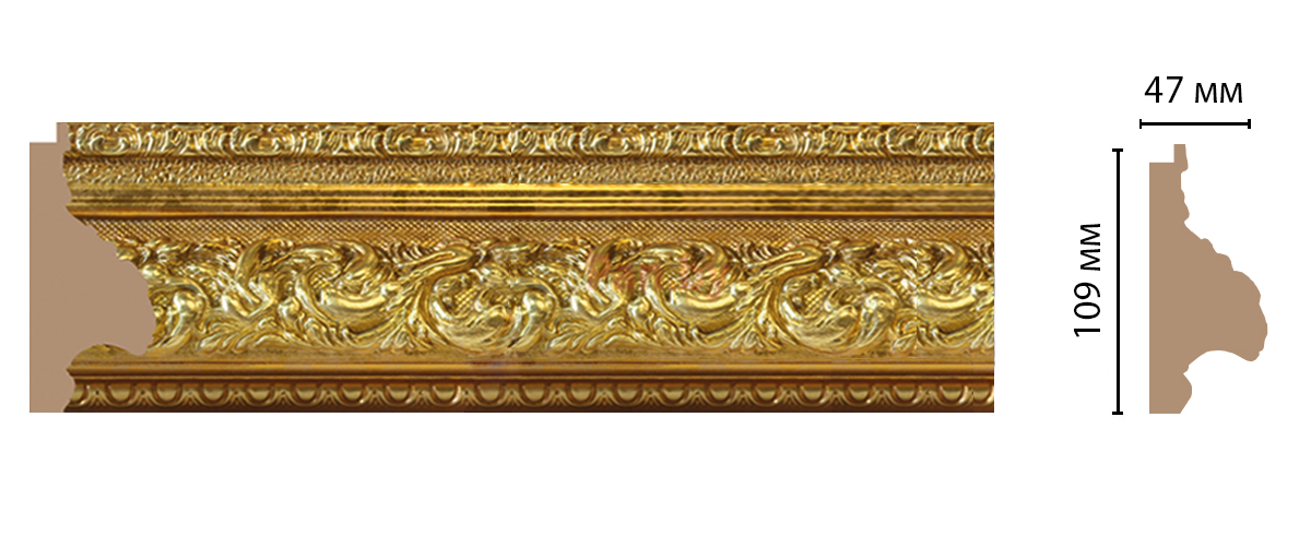 Декоративный багет для стен Декомастер Античное золото 230-1543 - фото 2 - id-p105272486