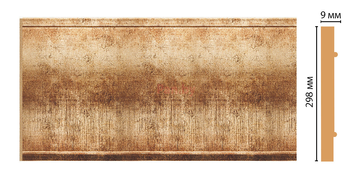 Декоративная панель из полистирола Декомастер Золотой глянец B30-126 2400х298х9 - фото 1 - id-p77365806