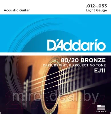 Струны для акустической гитары D'Addario EJ11 - фото 1 - id-p227206920