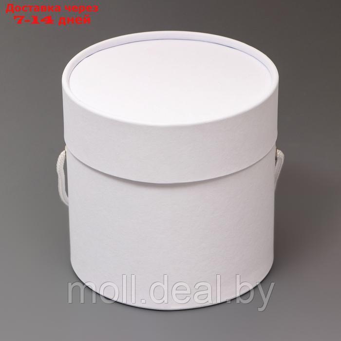 Подарочная коробка, круглая, белая,с шнурком, 12 х 12 см - фото 2 - id-p226884163