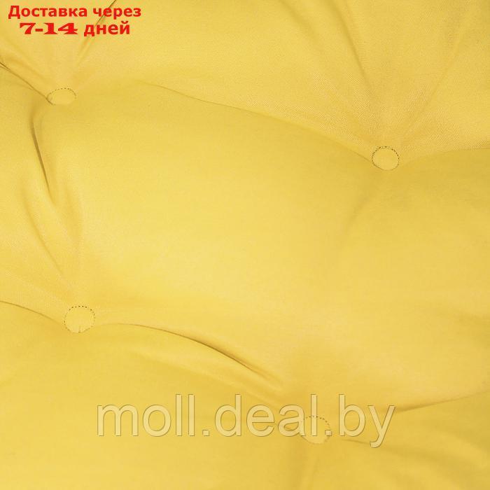 Подушка круглая на кресло непромокаемая D60 см, цвет желтый файберфлекс, грета20%, пэ80% - фото 4 - id-p226884194