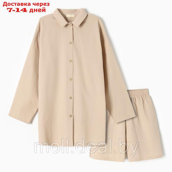 Комплект женский (рубашка, шорты) KAFTAN размер 48-50, бежевый - фото 8 - id-p226886119