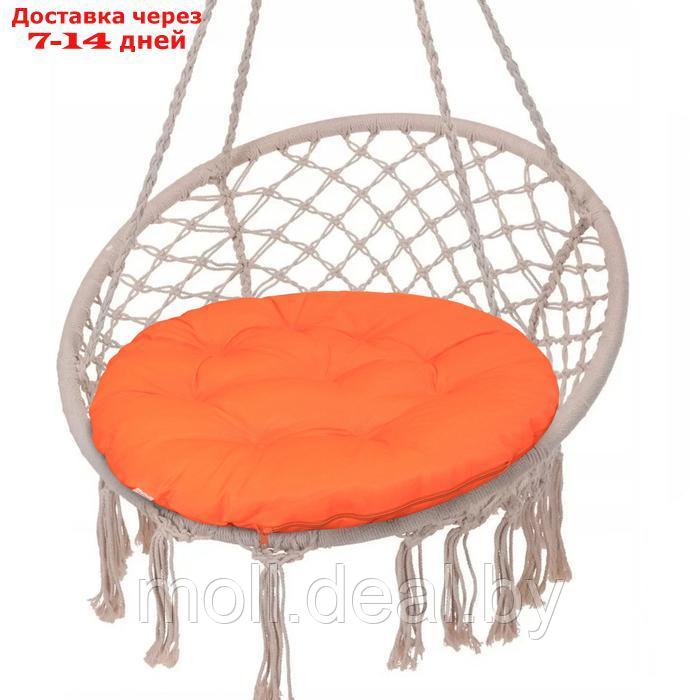Подушка круглая на кресло непромокаемая D60 см, цвет оранжевый файберфлекс, грета20%, пэ80% - фото 1 - id-p226884201