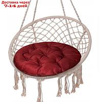 Подушка круглая на кресло непромокаемая D60 см, цвет красный файберфлекс, грета20%, пэ80%