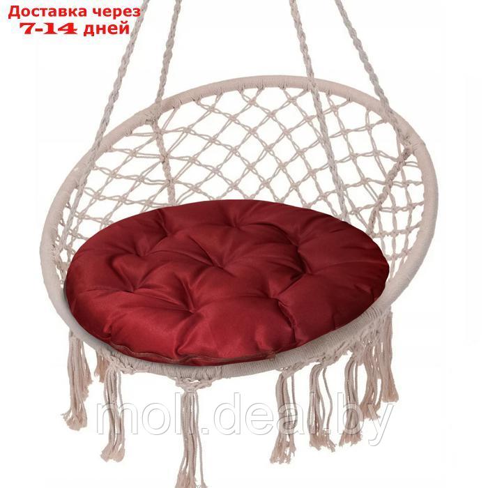 Подушка круглая на кресло непромокаемая D60 см, цвет красный файберфлекс, грета20%, пэ80% - фото 1 - id-p226884204