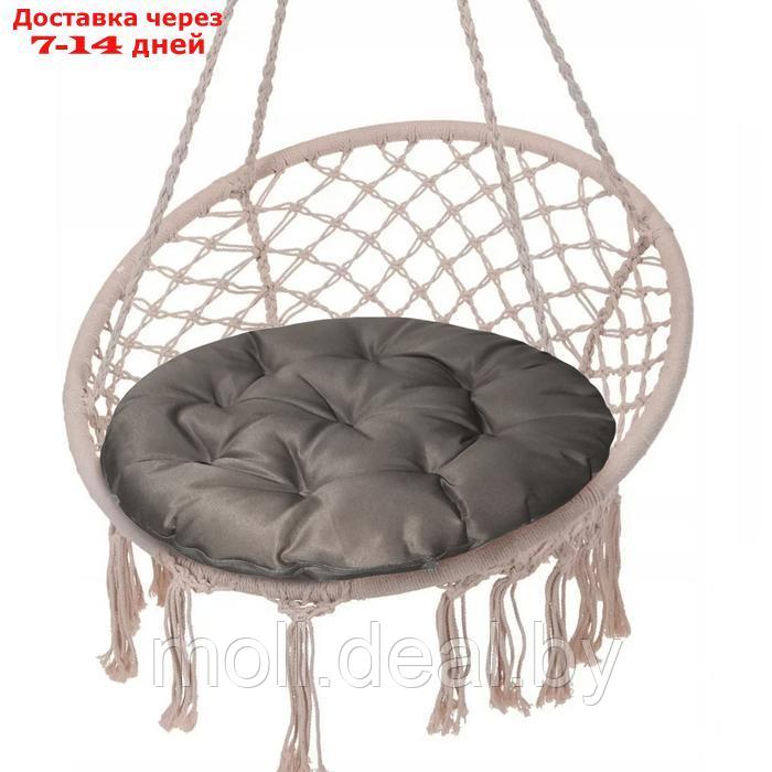 Подушка круглая на кресло непромокаемая D60 см, цвет серый, файберфлекс, грета20%, пэ80% - фото 1 - id-p226884205