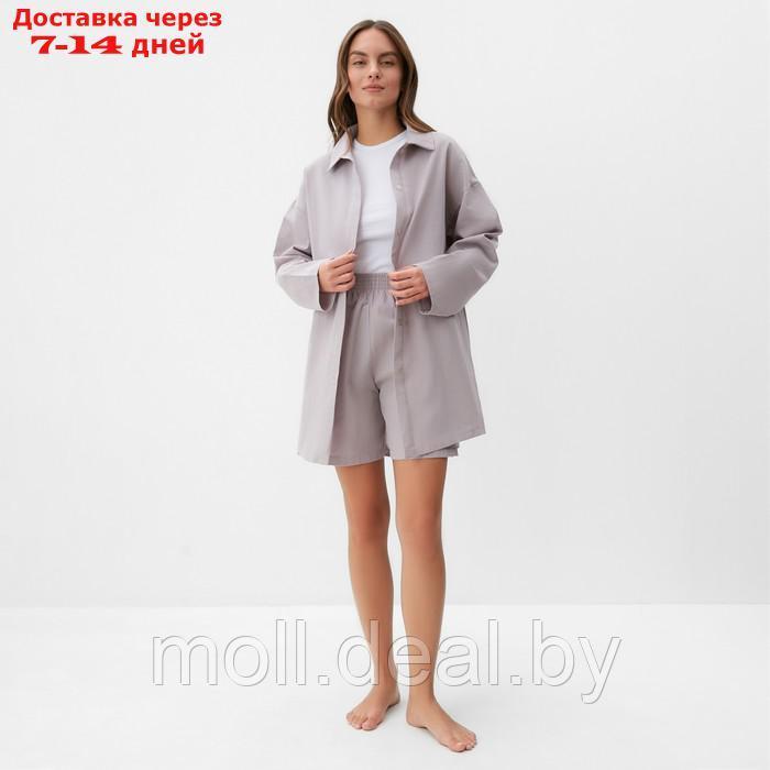Комплект женский (рубашка, шорты) KAFTAN размер 40-42, серый - фото 3 - id-p226886134