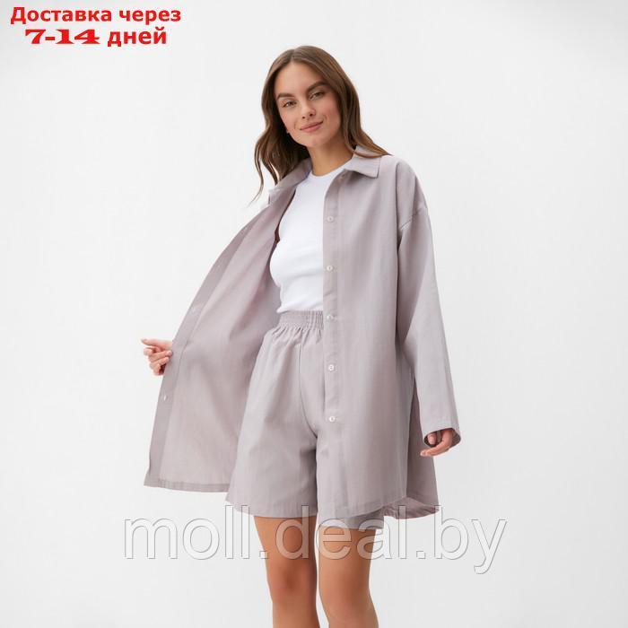 Комплект женский (рубашка, шорты) KAFTAN размер 40-42, серый - фото 4 - id-p226886134