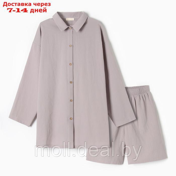 Комплект женский (рубашка, шорты) KAFTAN размер 40-42, серый - фото 9 - id-p226886134