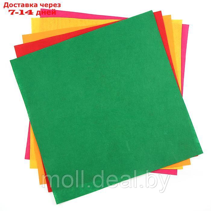 Набор лоскута для рукоделия фетр, толщина 1 мм, 5 цветов, 50 × 50 см - фото 1 - id-p226885174