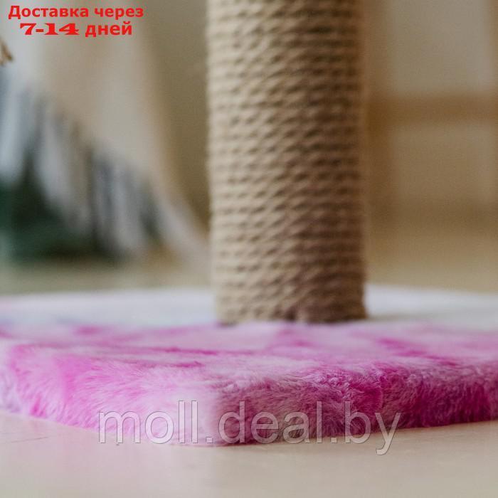 Столбик-когтеточка с лежаком, 35 х 35 х 50 см, розово-белая - фото 2 - id-p226888103