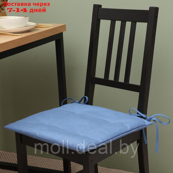 Сидушка на стул Этель Freedom 42х42 см, цвет синий, лён 56%, хлопок 44% 405 г/м2 - фото 1 - id-p226884228