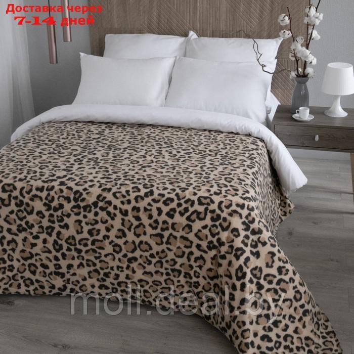 Плед флисовый "Леопард", размер 150х200 см, цвет песочный - фото 1 - id-p226884240