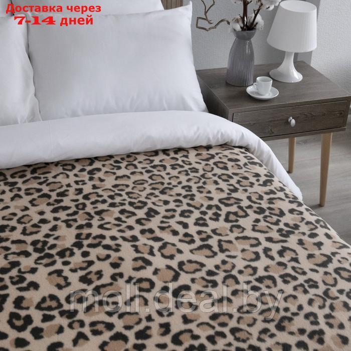 Плед флисовый "Леопард", размер 150х200 см, цвет песочный - фото 4 - id-p226884240