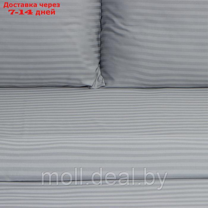 Комплект постельного белья LoveLife 1.5 сп Gray line 143*215 см, 150*230 см, 50*70 см -2 шт, страйп-сатин, - фото 2 - id-p226889100