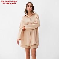 Комплект женский (рубашка, шорты) KAFTAN размер 40-42, бежевый