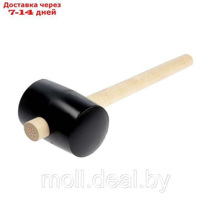Киянка ЛОМ, деревянная рукоятка, черная резина, 90 мм, 1000 г - фото 1 - id-p226890090