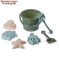 Песочный набор зеленый (ведро 1,1л, лопатка, грабли, 4 формочки ) JB5300655