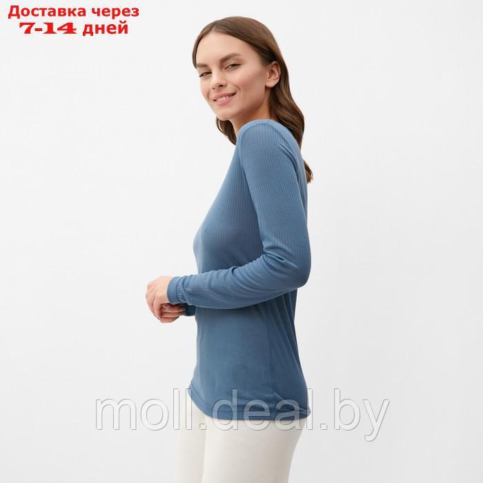Лонгслив женский KAFTAN: Basic line синий, размер размер 44-46 - фото 3 - id-p226886181