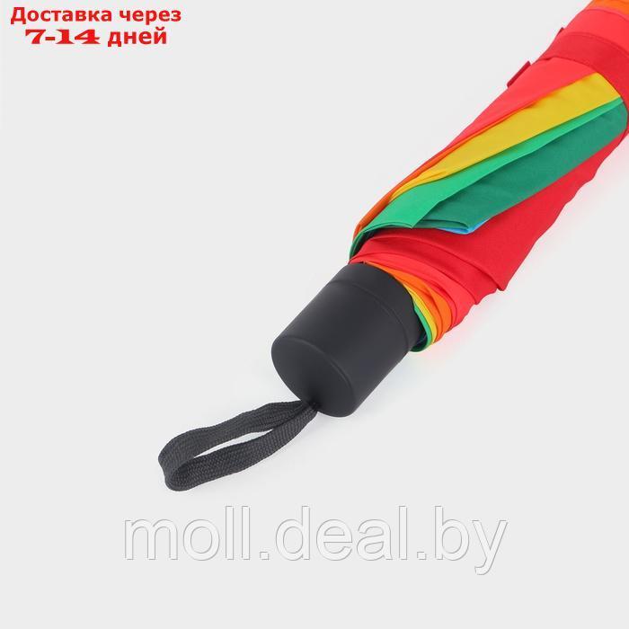 Зонт механический "Радужный", эпонж, 4 сложения, 10 спиц, R = 64 см, разноцветный - фото 8 - id-p226887174