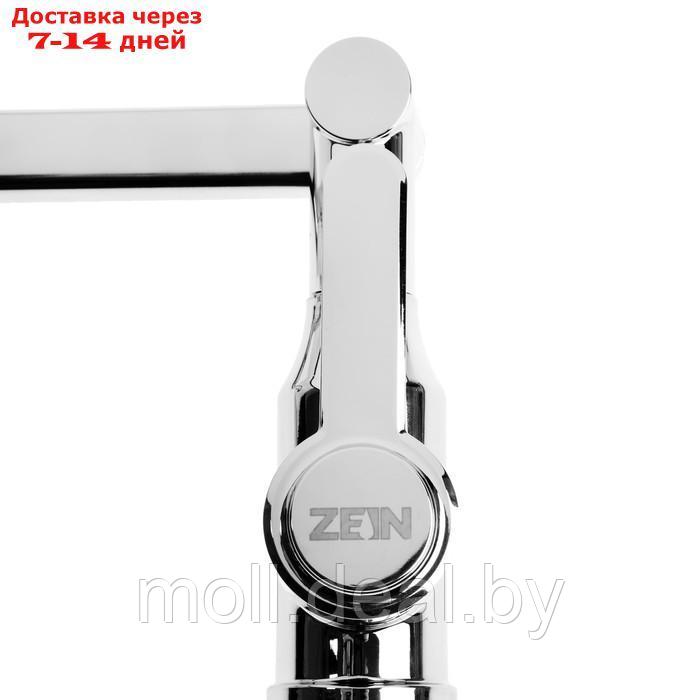 Смеситель для кухни ZEIN Z3707, регулируемый излив, аэратор 2 режима, ABS-пластик, хром - фото 5 - id-p226890107