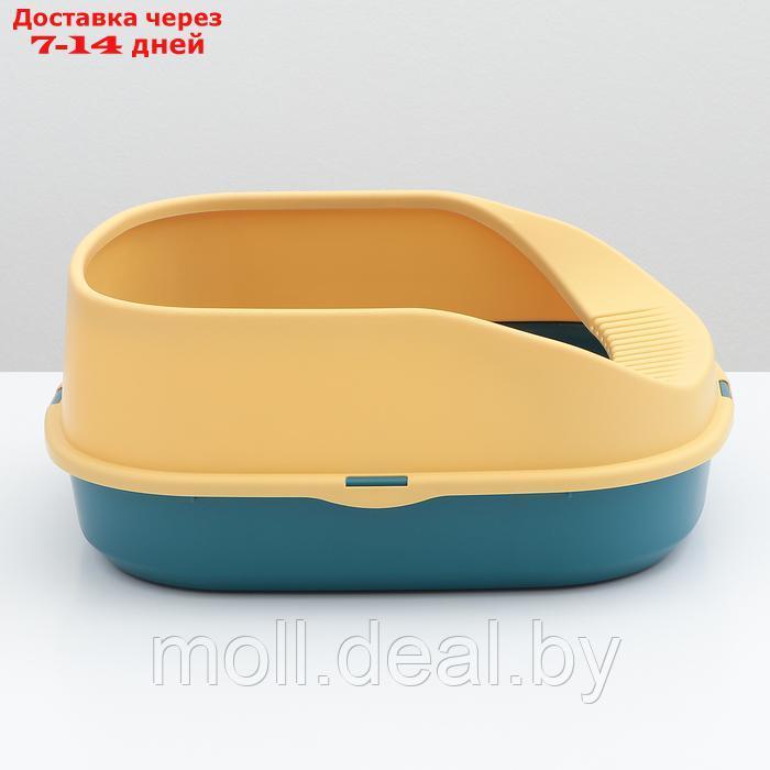Туалет с бортом 47 х 39 х 20 см, синий/жёлтый - фото 3 - id-p226888159
