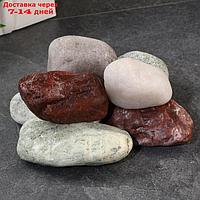 Камень для бани МИКС премиум (Жад.Яшма.кварц)15 кг обвалованный