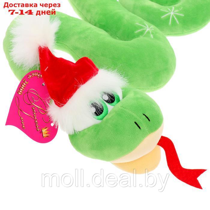 Мягкая игрушка "Змейка новогодняя", цвет зеленый, 66 см 9497 - фото 3 - id-p226885257