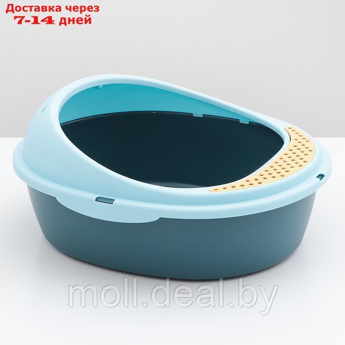 Туалет с бортом округлый 48,2 х 40,5 х 25,5 см, синий/голубой - фото 2 - id-p226888175