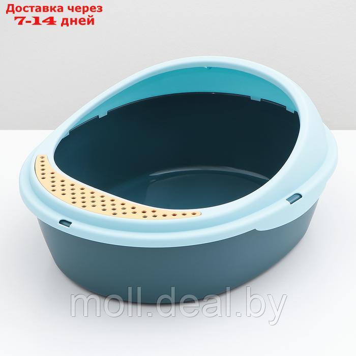 Туалет с бортом округлый 48,2 х 40,5 х 25,5 см, синий/голубой - фото 4 - id-p226888175