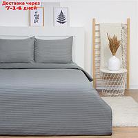 Комплект постельного белья LoveLife 2 сп Gray line 175*215 см, 200*230 см, 50*70 см -2 шт, страйп-сатин,