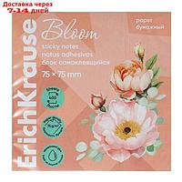 Блок с липким краем бумажный 75х75 мм, ErichKrause "Pastel Bloom", 400 листов, 4 цвета