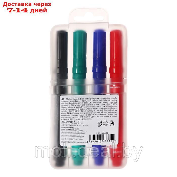 Набор маркеров для флипчарта 4цв 5.0 мм Centropen 8550, лин 2,5мм, пласт/уп, европодвес - фото 6 - id-p227079462