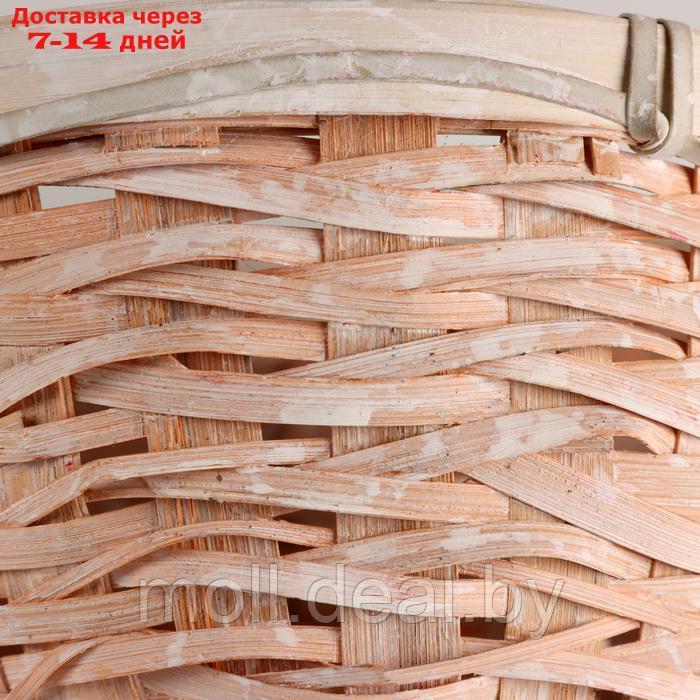 Корзина плетеная, D17x10,5хH33см, персиковый, бамбук - фото 4 - id-p227081448