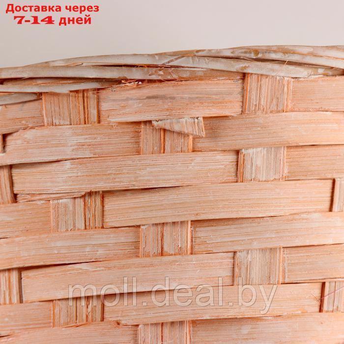 Корзина плетеная, D16х10хH32см, персиковый, бамбук - фото 4 - id-p227081449