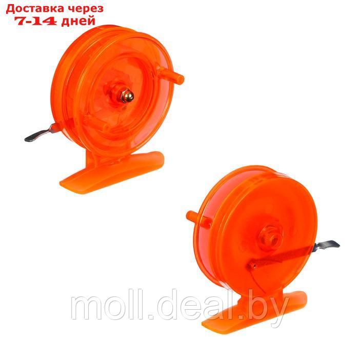 Катушка инерционная, пластик, диаметр 6.5 см, цвет оранжевый, 808S - фото 2 - id-p227074507