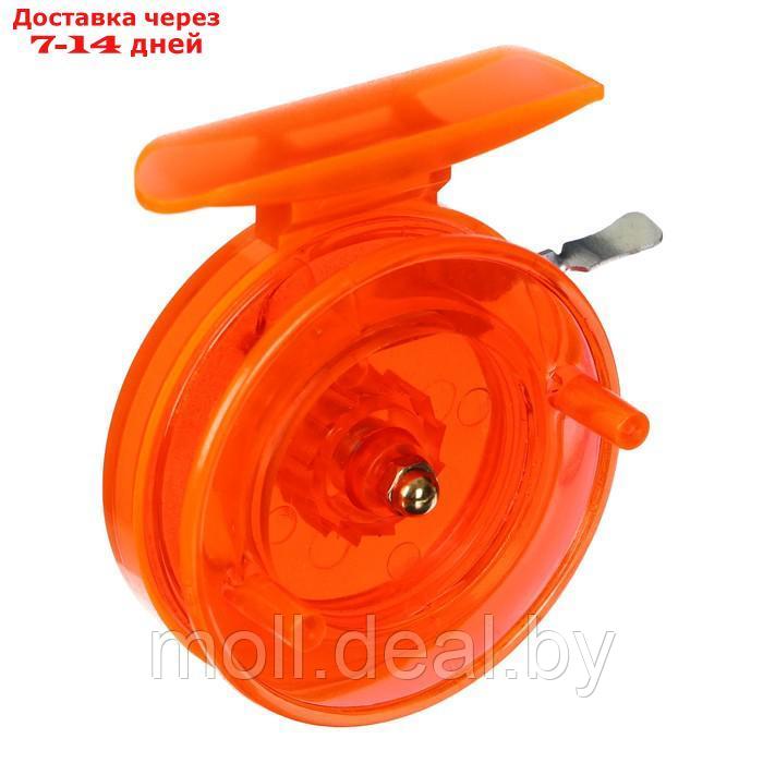 Катушка инерционная, пластик, диаметр 6.5 см, цвет оранжевый, 808S - фото 3 - id-p227074507