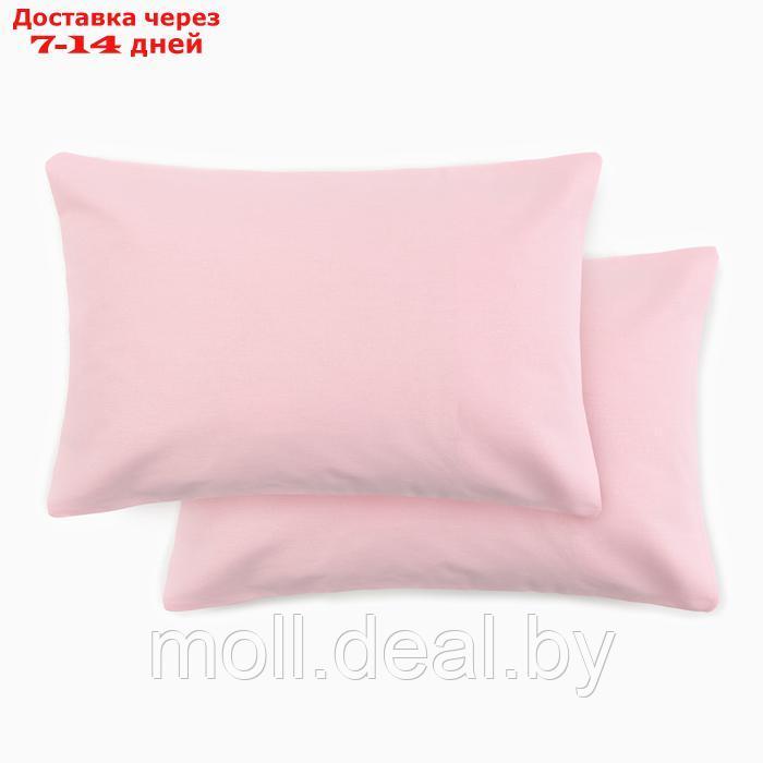Комплект наволочек Этель, 50х70 см - 2 шт, цвет розовый, 100% хл, бязь - фото 1 - id-p226889187