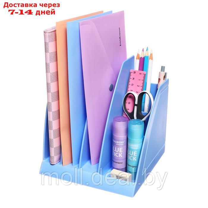 Подставка для бумаг, пластиковая ErichKrause Regatta, Pastel Bloom, голубой - фото 2 - id-p227079481